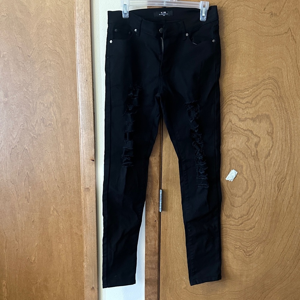 Black Distressed Skinny Jeans